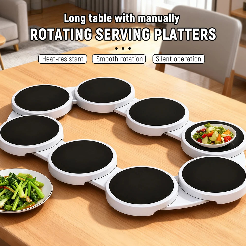 Table Turntable Kitchen Dining Turntable Tray 360 ° Rotation Versatile Heat Resistant Portable Rotating Food Organizer Tray