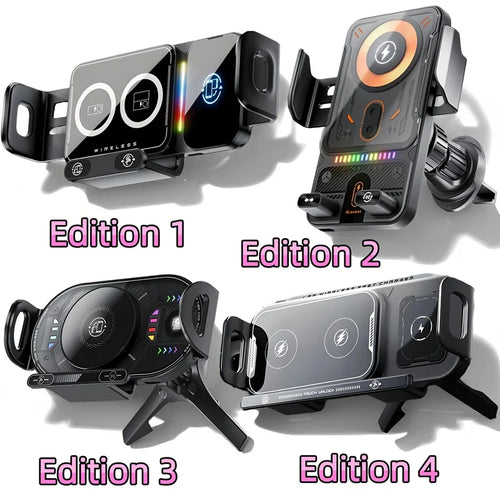 15W Universal Car Phone Wireless Charger Holder 360° Rotation Mount for Samsung Galaxy Fold 6 5 4 3 Z Flip S25 S24 Iphone 16 15