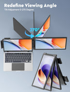 Amoudo Portable Monitor 14 Inch FHD 1080P IPS Screen Laptop Monitor Extension Dual Screen for Laptop Windows Mac Android