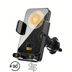 15W Universal Car Phone Wireless Charger Holder 360° Rotation Mount for Samsung Galaxy Fold 6 5 4 3 Z Flip S25 S24 Iphone 16 15