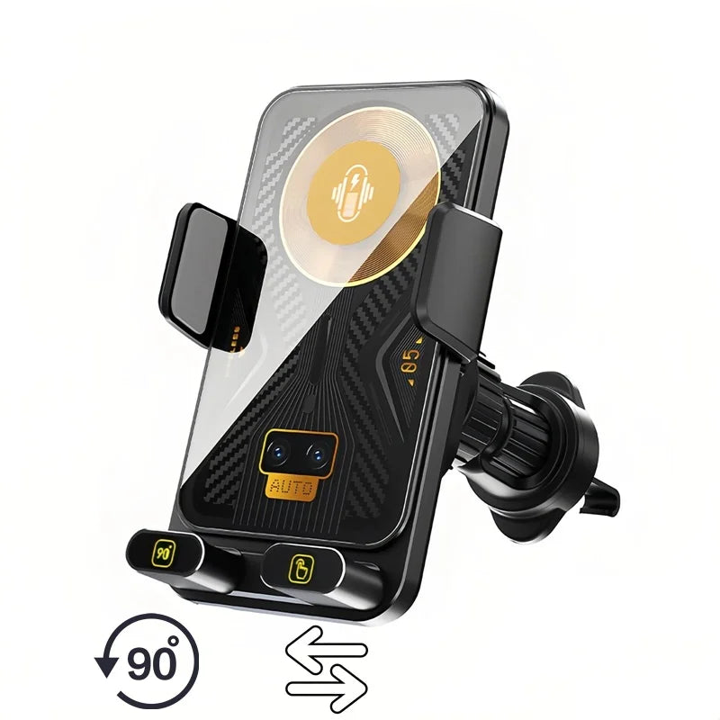 15W Universal Car Phone Wireless Charger Holder 360° Rotation Mount for Samsung Galaxy Fold 6 5 4 3 Z Flip S25 S24 Iphone 16 15