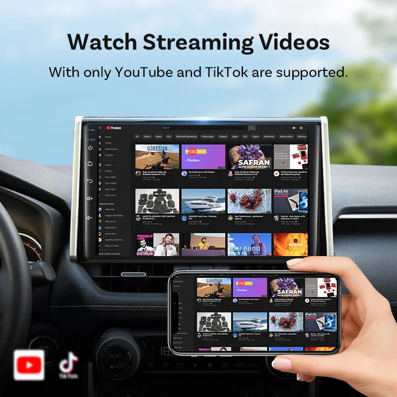 OTTOCAST Mini Air 3 In1 Wireless CarPlay Android Auto Adapter AirPlay Screen Mirroring Plug and Play Dongle for Audi VW Kia