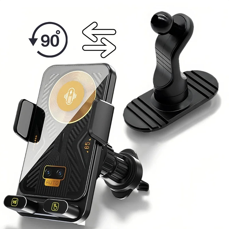 15W Universal Car Phone Wireless Charger Holder 360° Rotation Mount for Samsung Galaxy Fold 6 5 4 3 Z Flip S25 S24 Iphone 16 15
