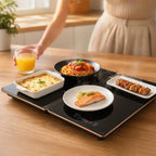 4PCS Electric Food Warmer Tray, with 8-Level Temperature Control And 24-hour Timer Food Tray, Modular Heat-Resistant Glass Surfa