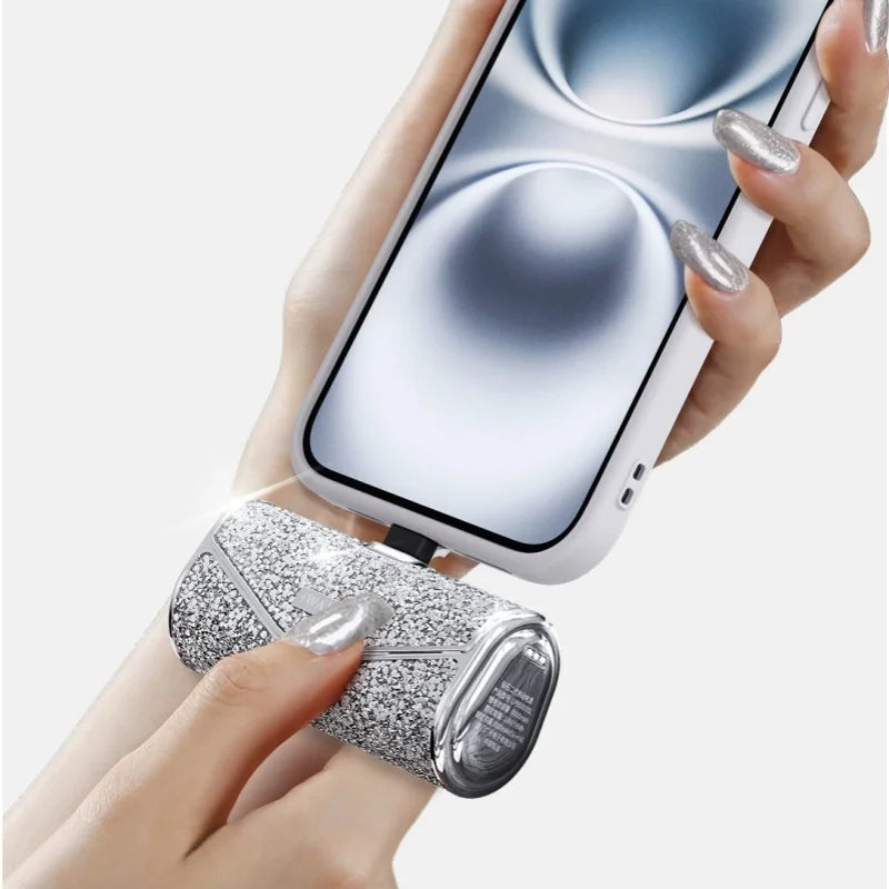 iWALK Diamond Capsule Power Bank Pocket Mini Diamond Lipstick Ultra Thin And Compact Fast Charging Portable Power Bank 5000mAh